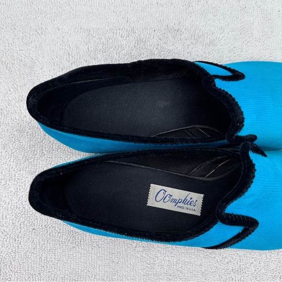Oomphies Womens Slippers House Shoes 9N Blue Black Pointed Toe Slip On - Picture 6 of 9